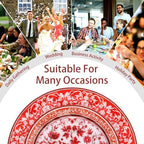 Hioasis Red Plastic Plates, Fancy Disposable Pates, 60 Pcs for 30 Guests - Image 6
