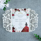 20 PCS 5.12x7.2 Butterfly Personalized Quinceanera Invitation, Customized XV Anos Laser Cut Invitation Cards with Envelopes (20 PCS Light Gold Personalized) - Image 3