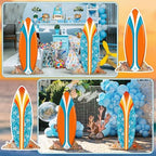 2 Pcs Summer Surfboard Prop Decoration 3.9 ft Large Surfboard Cardboard Cutout Life Size Beach Photo Booth Prop Tropical Outdoor Yard Sign for Surfing Swimming Hawaiian Luau Bar Supplies - Image 5