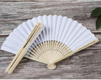 Personalized Wedding Handheld Folding Fans (200Pcs)- Engraved DIY White Paper Fan for Wedding, Custom Bamboos and Paper Fans Party Favor Dancing Props Bridal Shower Gifts (with Bags) - Image 3