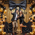 Big Black Bow Backdrop Large Black Bow Decor Gift Bows Birthday Decorations 48x24x120 Inches Giant Bow Birthday Party Backdrop for Wedding Baby Shower Photography Coquette Room Decor by Tao-GePartyDecorations