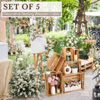 CroBlissful 6 Pcs Decorative Wood Crate Storage Display, Classic Color - Image 4