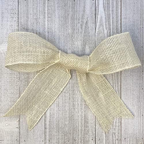 Morex Ribbon 1252.60/50-104 Large Grained Burlap 2.5" X 50 YD Jute Wired Ribbon, Cream, Arts & Crafts Burlap Roll for Wedding Decor and Christmas Decor, Rustic Christmas Decorations Indoor Home Decor - Image 4