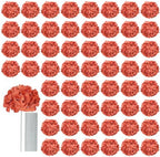 AVIVIHO 65pcs Fake Flowers Burnt Orange Hydrangea Artificial Flowers Bulk (Not Squished, No Steaming Need) Silk Flowers with Stems for Wedding Decor,Home,Baby Shower,Table Centerpieces Decoration by Aviviho
