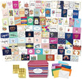 Janvale 100 All Occasion Cards Assortment Box with Color Envelopes，All Occasion Cards Set with Greeting Inside, Large 5 x 7 inch Cards with Stickers and Dividers by Janvale