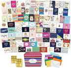 Janvale 100 All Occasion Cards Assortment Box with Color Envelopes，All Occasion Cards Set with Greeting Inside, Large 5 x 7 inch Cards with Stickers and Dividers by Janvale