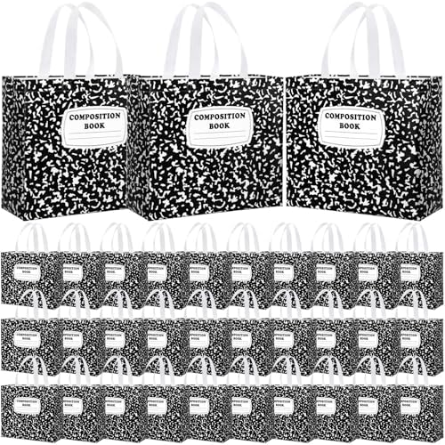 Abbylike 30 Pcs Composition Gift Bags, Non Woven Tote Back to School Bulk by Abbylike