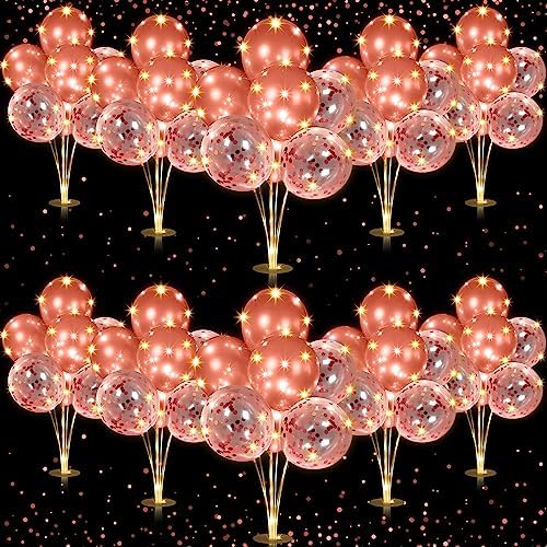 Junkin 10 Set Balloon Stand Kit for Table Centerpiece, Rose Gold by Junkin