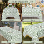 Ridhi 100% Cotton Hand Block Print Tablecloth Washable Easter Thanksgiving/Christmas Parties/Wedding Use,Fall décor Farmhouse Dining Tablecloth (Sage Green, 4 Seater 60x60 Inches Square) - Image 5