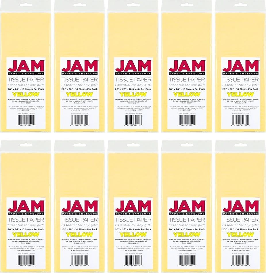 JAM Paper Tissue Paper - Yellow - 100 Sheets/Pack - Image 5