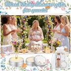 MTLEE 24 Sets Wildflower Baby Shower Favors for Guest Bulk Including Lavender Scented Candles and Empty Matches Jars with Cork Top Thank You Cards and Organza Bags for Baby Shower Party Souvenir - Image 3