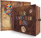 JIMBON Our Adventure Book Scrapbook Photo Album Retro Style Embossed Letter Cover Travel Diary Journal Scrap Book Kit For Couples,Memory Book For Anniversary Wedding by JimBon