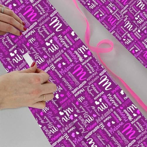 AOFUN Custom Name Text Personalized Gift Wrapping Paper Best Wrapping Paper Christmas Fashion Birthday Gift Cool Wrapping Paper Christmas Wrapping Supplies 5 Rolls 58" x 23" - Image 4