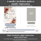 Amanda Creation Fall Bridal Shower Invitations Personalized for Her, 50 5x7 Bridal Shower Invitations with Envelopes, Rustic Burgundy Floral - Image 7