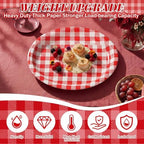 Pajean 175 Pcs Gingham Paper Plates and Napkins, Red White - Image 3