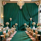 50ft x 15ft Hunter Green Backdrop Curtains for Wedding Parties, 10 Panels Extra Long Wrinkle Free Fabric Drapes Photo Backdrop for Baby Shower Birthday Stage Reception Lobby Decoration - Image 2