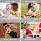 White Baby Monthly Milestone Blocks with Bag. Baby Age Blocks for Girl or Boy Baby Photo Props and Baby Shower. Month Baby Milestone Blocks with Grammatically Correct Month and Year - Image 3