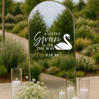 A Little Swan is On The Way Decal for Baby Shower Welcome Mirror Sign - Image 4