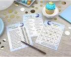 Lillian Rose"Love You to The Moon and Back" Baby Shower Game Set,Blue - Image 3