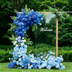 65Pcs Mixed Blue Hydrangea Artificial Flowers Bulk，Realistic Silk Fake Flowers with Stems，Faux Hydrangea Flowers for Wedding Home Decor Centerpieces Living Room Garden Party Baby Shower Decor - Image 4