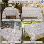 Ridhi Coral Pink Hand Block Print Cotton Tablecloth 160x72 Inch Rectangle - Image 5