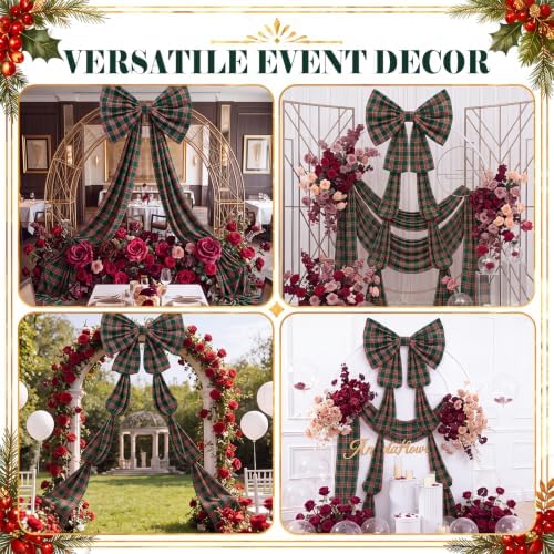 Riceshoot 32x250 Inch Christmas Tartan Plaid Green Bow, Giant Decorations - Image 5