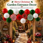 21PCS Red Green White Paper Lanterns Christmas Party Decorations - Image 5