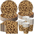 Funnymoom 250 Pcs Leopard Print Plates Napkins and Cups Serve 50 Guests by Funnymoom