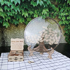 Tree with Leaves Wedding Guest Book Alternative with Box and Small Leafs,Personalized Drop Round Wedding Guest Book for Rustic Wedding Decorations and Anniversary - Image 4
