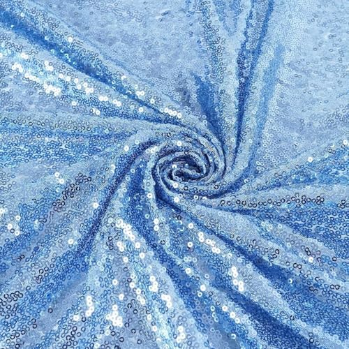 Poise3EHome Baby Blue Sequin Tablecloth 90×156 Inch Rectangle Sparkly Fabric Table Cloth for Baby Shower Birthday Party Wedding Christmas Holiday Decoration - Image 5