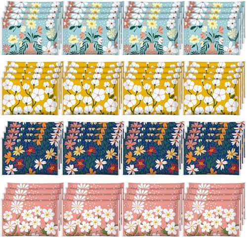Fourluoo 50 Pack Multicolor Floral Travel Size Tissues, 3 Ply by Fourluoo