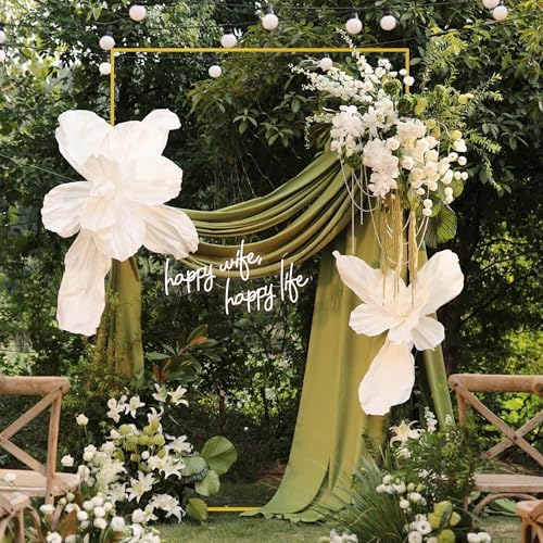 Wokceer Square Wedding Arch Backdrop Stand Gold Metal Arch 7.2FT x 6.6FT - Image 5
