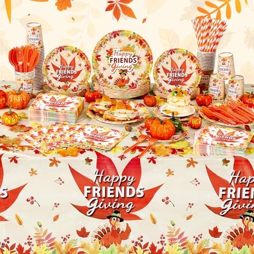 Funnymoom 452 Pcs Happy Friendsgiving Party Decorations Supplies, Serves 50 - Image 6