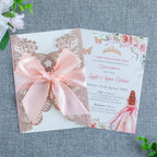 20 PCS 5.12x7.2 Butterfly Personalized Quinceanera Invitation, Customized XV Anos Laser Cut Invitation Cards with Envelopes (Rose Gold Personalized) - Image 2