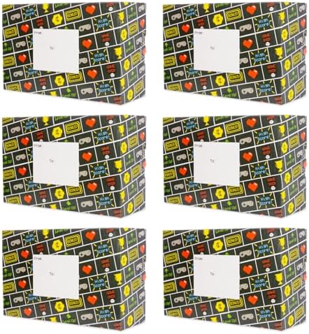 Decorative Shipping Boxes Decorated Gift Boxes For Mailing Birthday Gifts & Holiday Presents, 6 Pack of Everyday Shipping Boxes, Multiple Sizes and Designs, Retro Gamer, Small - Image 3