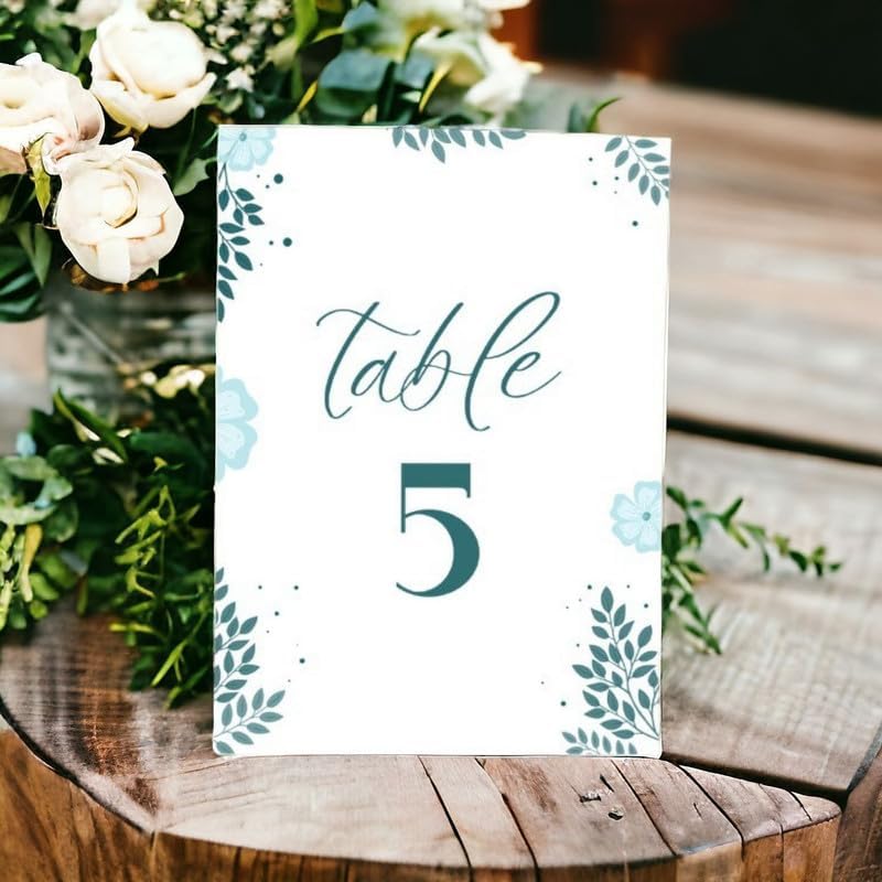 Leaf Design Table Number Cards Double Sided Party Table Numbers for Reception Baby Shower Anniversary Birthday Bridal Party 4x6 Inch - Image 2