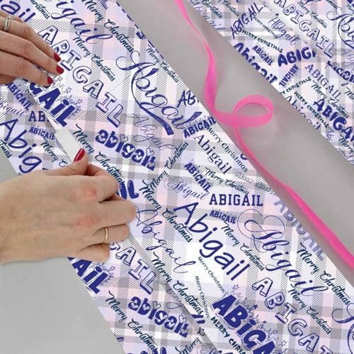 AOFUN Wrapping Paper for Men, Anniversary, Baby, Christmas, Personalized Birthday Gifts - Custom Name, 5 Rolls 58" x 23" - Image 4