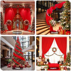 20ft×15ft Red Backdrop Curtain for Wedding Parties - Image 3