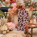 Boho Cheetah Print Balloon Arch Kit with Palm Leaf Fan Pampas Grass, 6ft Leopard Print Backdrop Cover 154 Pcs Balloon Garland, Pink Cheetah Birthday Decorations for Wedding Baby Shower Girls Women - Image 3