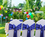 Royal Blue Satin Chair Sashes 50 Pack, Blue Chair Ribbons for Wedding Decor - Image 3