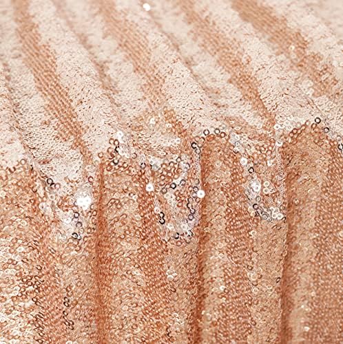 Poise3EHome Rose Gold Sequin Tablecloth 72×108 Inch Rectangle Sparkly Fabric Table Cloth for Birthday Wedding Party Christmas Holiday Baby Shower Decoration - Image 4