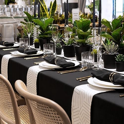 sancua 6 Pack Black Tablecloths 60x120 Inch for 8 Feet Rectangle Tables - Image 4