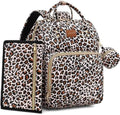 ROSEGIN Diaper Bag Backpack with Changing Pad, Pacifier Case, Baby Bag for Boy Girl Toddler - Large, Stylish, Waterproof Travel Quilted Diaper Bag for Mom - Baby Shower - Cheetah by ROSEGIN