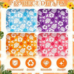 4 Pieces Hibiscus Serving Trays Melamine Platters - Image 3
