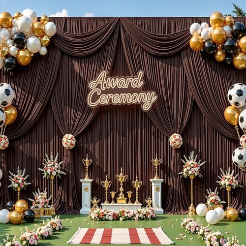 20x15ft Brown Backdrop Curtains for Parties Wedding Photo Wrinkle Free - Image 3