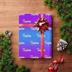 MyPupSocks Custom Birthday Gift Wrapping Paper, Personalized Gradient Purple And Blue Gift Wrap Paper with Logo Funny Wrapping Paper Roll for Men Women Boys Girls Christmas Memorial 58x23 3 Rolls - Image 4