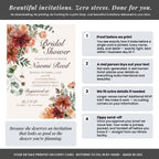 Amanda Creation Fall Bridal Shower Invitations Personalized for Her, 50 5x7 Bridal Shower Invitations with Envelopes, Rustic Burgundy Floral - Image 3