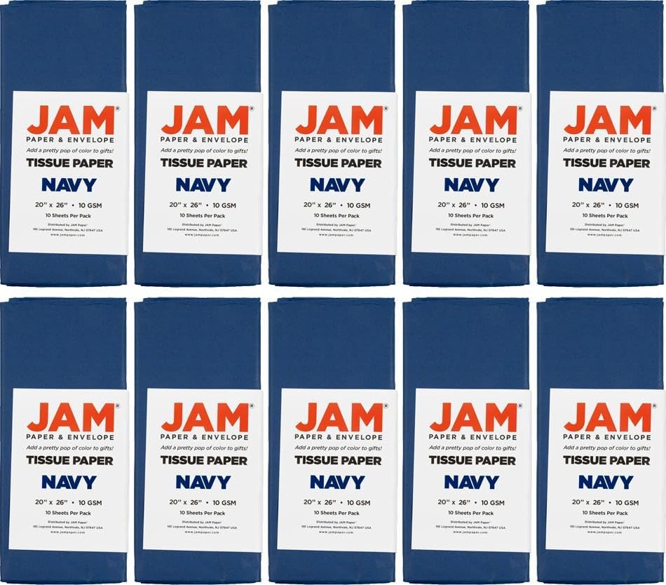 JAM Paper Tissue Paper - Navy Blue - 100 Sheets/Pack - Image 5