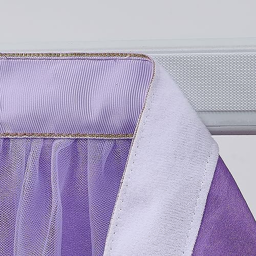 Suppromo Purple Tulle Table Skirt Tutu Table Cloth for Rectangle Tables or Round Tables for Baby Shower Girl Mermaid Birthday Party Wedding Cake Dessert Home Decoration(L14(ft) H 30in, Purple) - Image 5