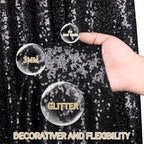 Sequin Backdrop 6x8FT Black Halloween Background Glitter Sequin Fabric - Image 2
